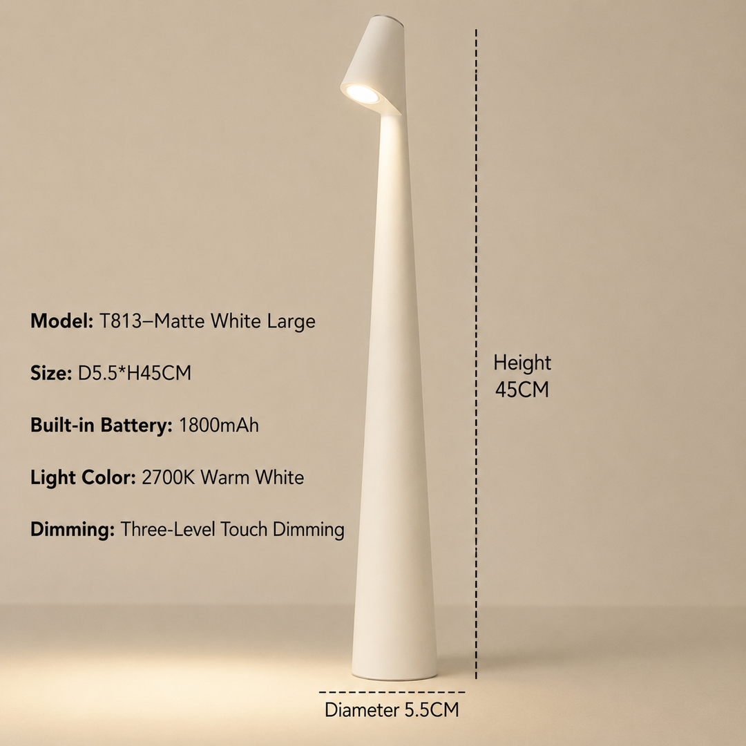 Bezprzewodowa designerska lampa stołowa LED z 3-stopniowym ściemnianiem dotykowym