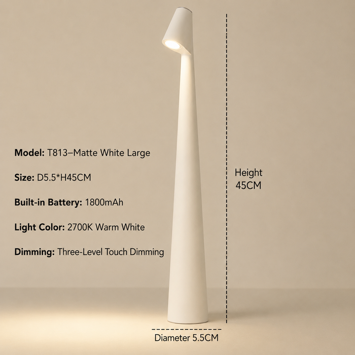 Bezprzewodowa designerska lampa stołowa LED z 3-stopniowym ściemnianiem dotykowym