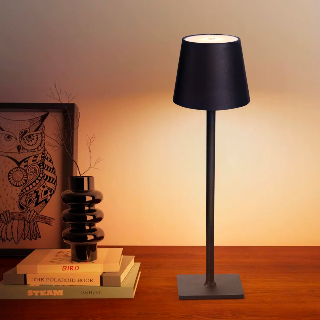 Bezprzewodowa lampa stołowa | Minimalistyczny design | Ściemnialne światło LED