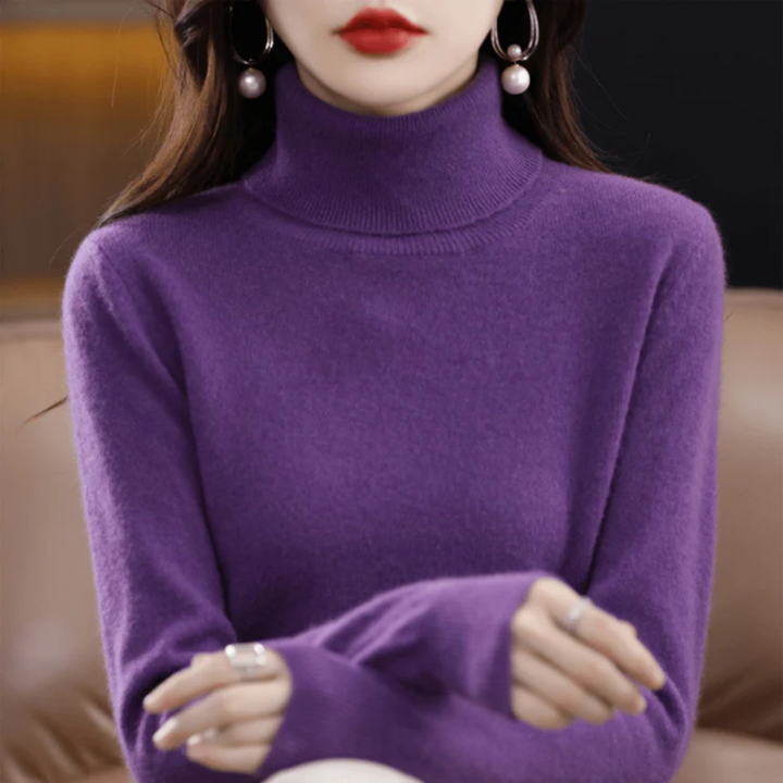 Sweter z golfem o drobnym splocie dla kobiet