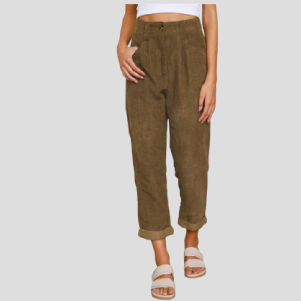 Stylowe spodnie sztruksowe – Casual flair z teksturą
