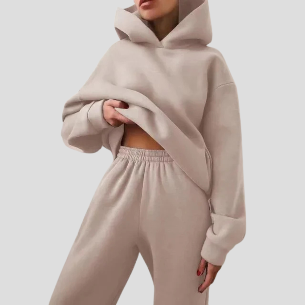 Zestaw Hoodie i Jogger dla kobiet – Relaksowane zimowe ubrania domowe