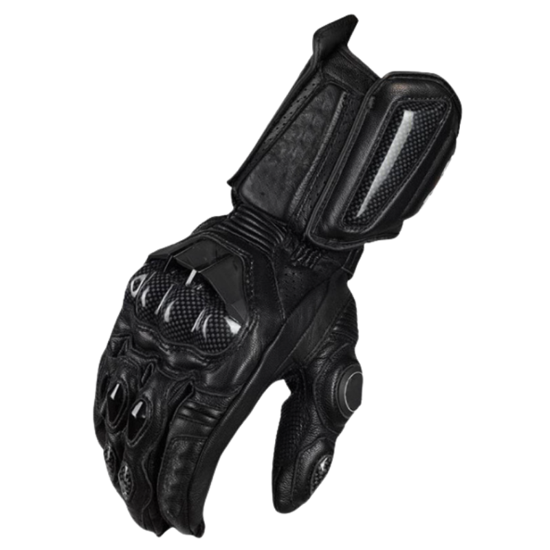 Rękawice motocyklowe RidePro Carbon | Wodoodporne i wiatroszczelne | Kompatybilne z ekranami dotykowymi | Ochraniacze z prawdziwej skóry | Na lato i zimę
