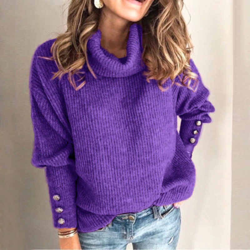 Damski sweter chunky o luźnym kroju – gruby zimowy sweter, casualowy na jesień i zimę