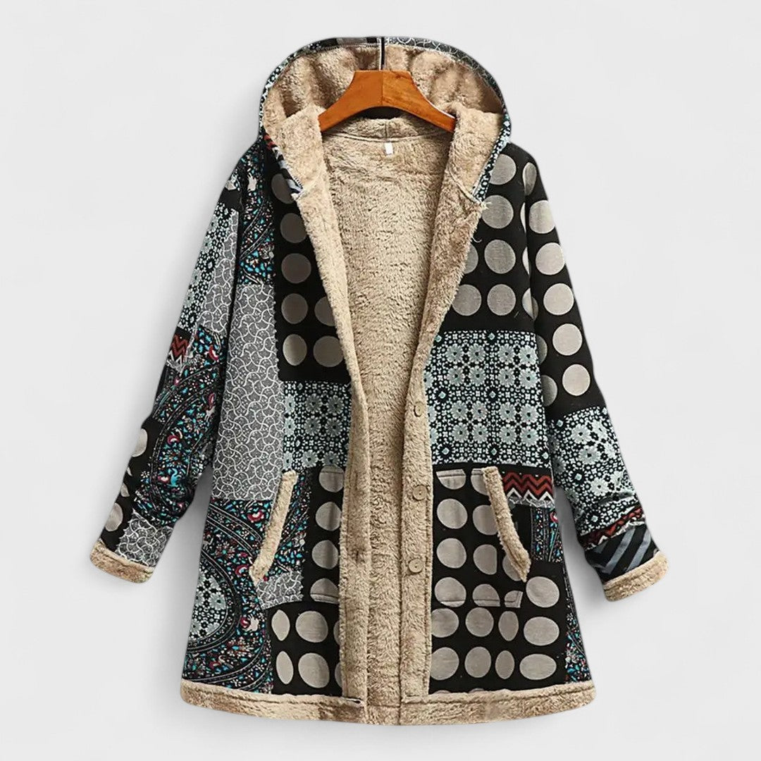 Damska Zimowa Parka Z Kapturem I Pluszową Podszewką