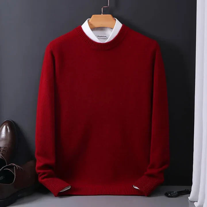 Caspian Klasyczny sweter męski z finezyjnej wełny