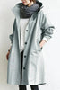 Wodoodporny trencz oversize z kapturem