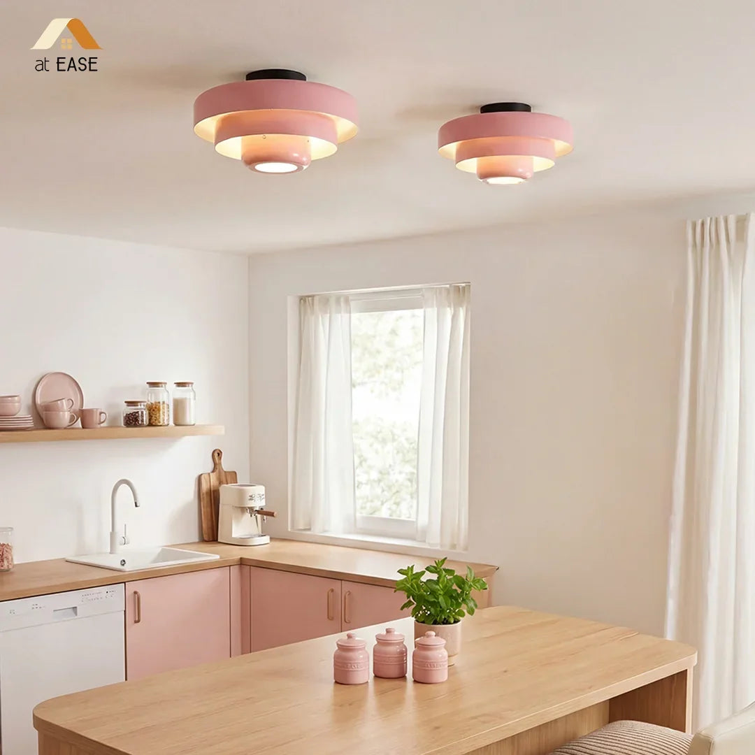 Vanesly Bauhaus Okrągła Trzypoziomowa Lampa Sufitowa Macaron