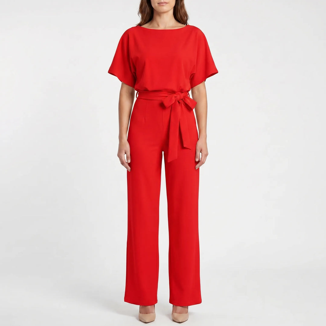 VelviqueWide-Leg Short-Sleeve Jumpsuit