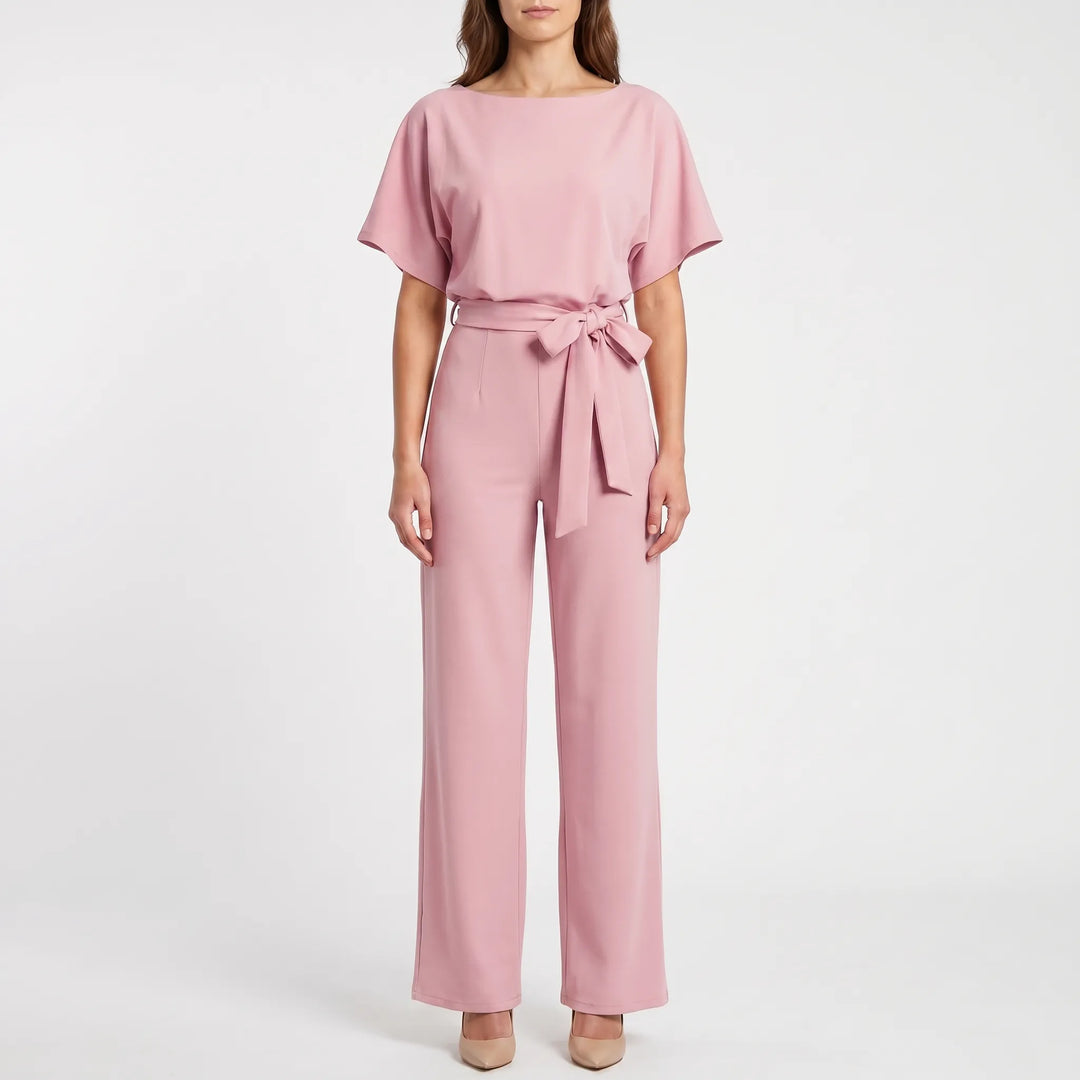 VelviqueWide-Leg Short-Sleeve Jumpsuit