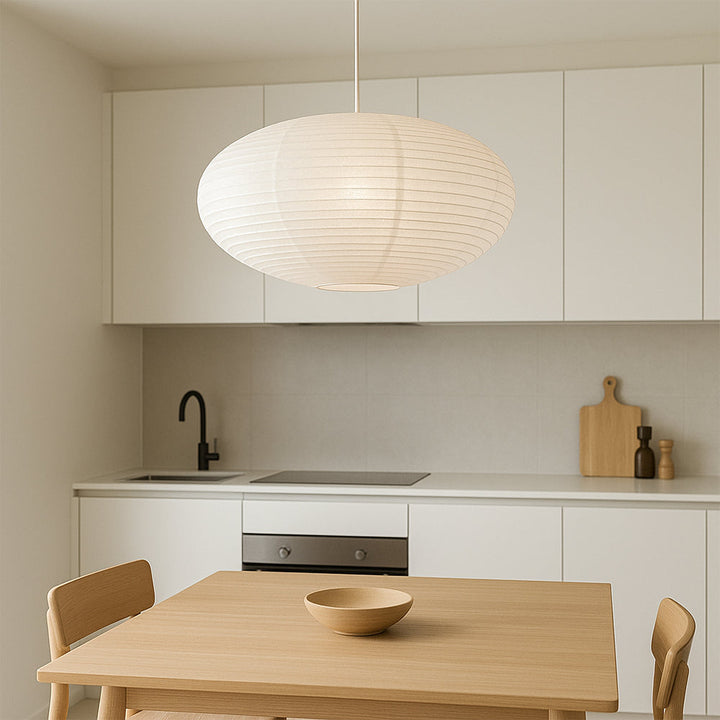 Lampa wisząca Wabi-Sabi z papierowym kloszem – japoński minimalistyczny design