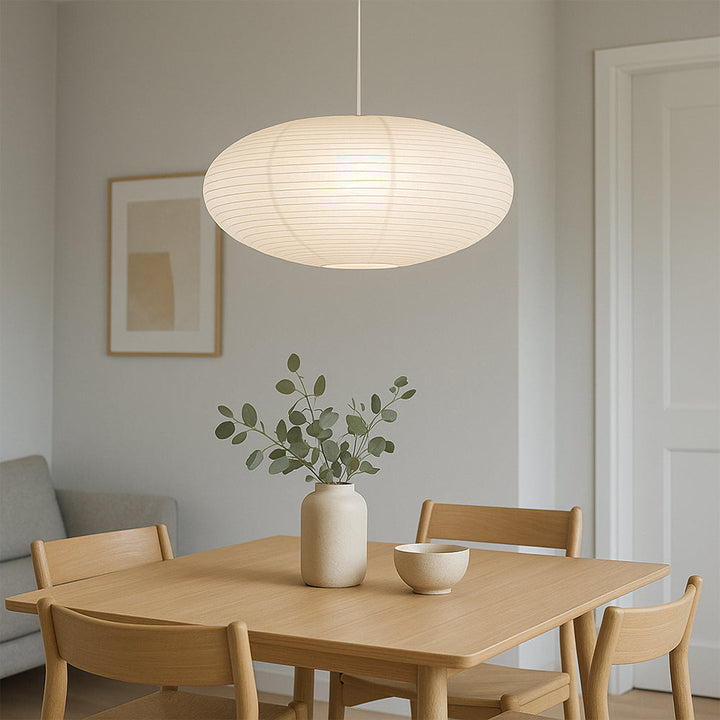 Lampa wisząca Wabi-Sabi z papierowym kloszem – japoński minimalistyczny design