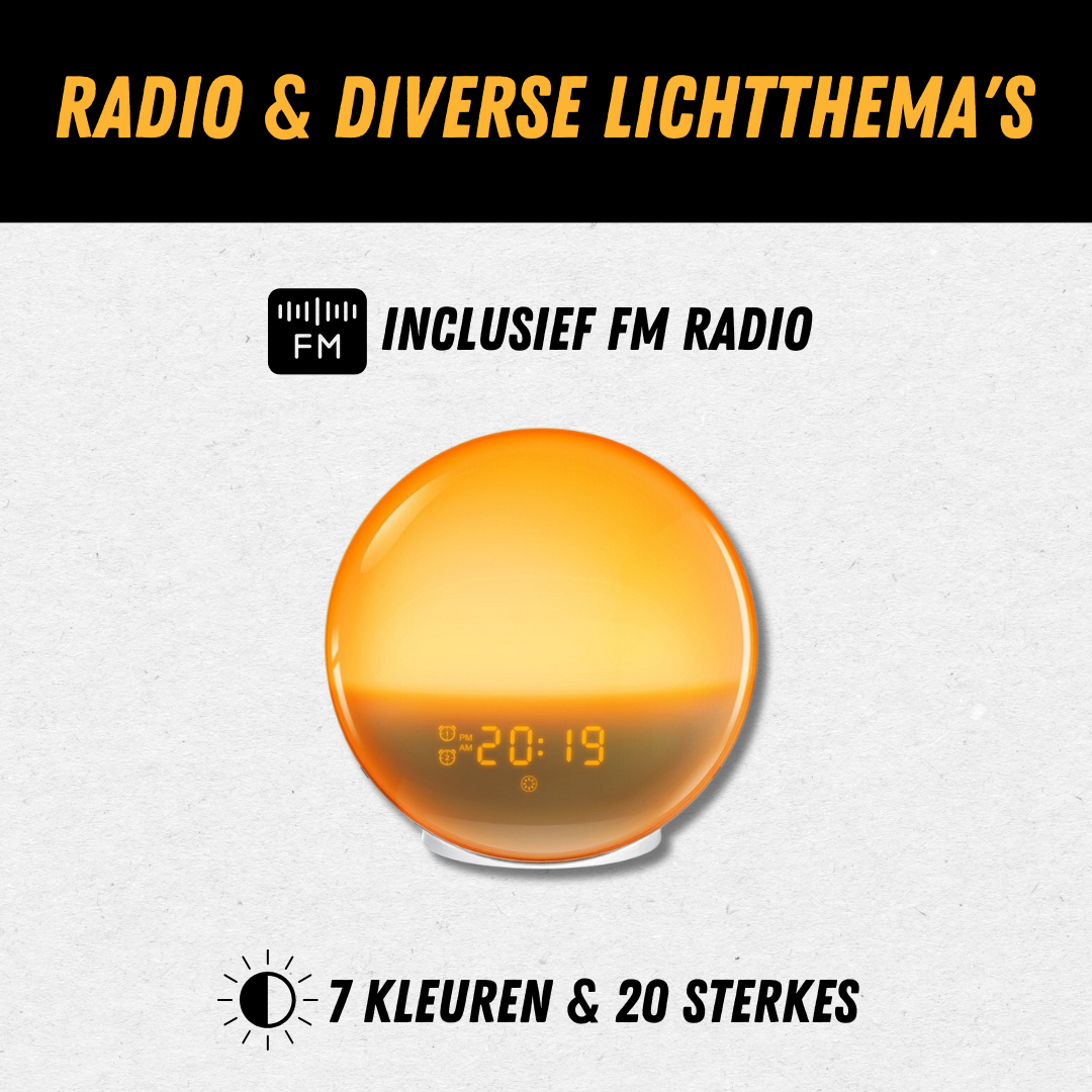 Naturalny radiobudzik ze światłem budzącym - GlowRise