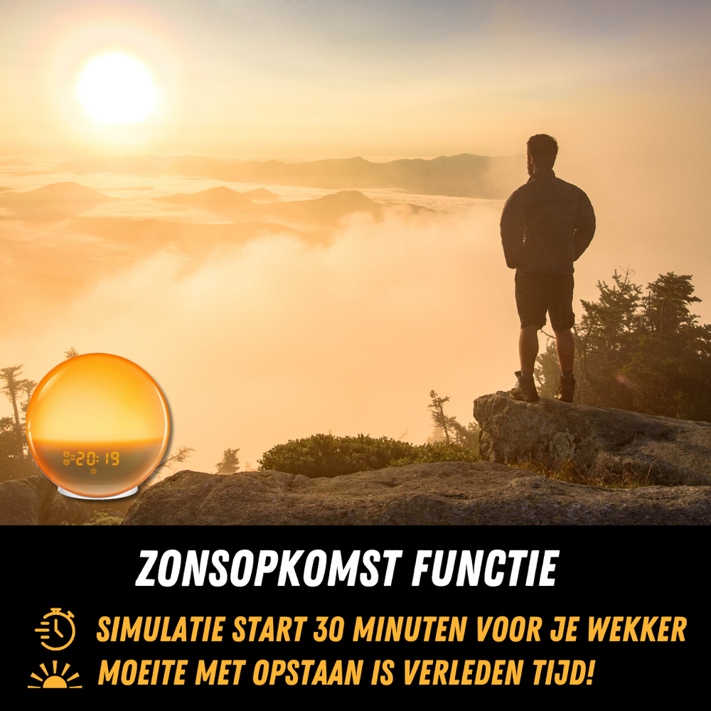 Naturalny radiobudzik ze światłem budzącym - GlowRise