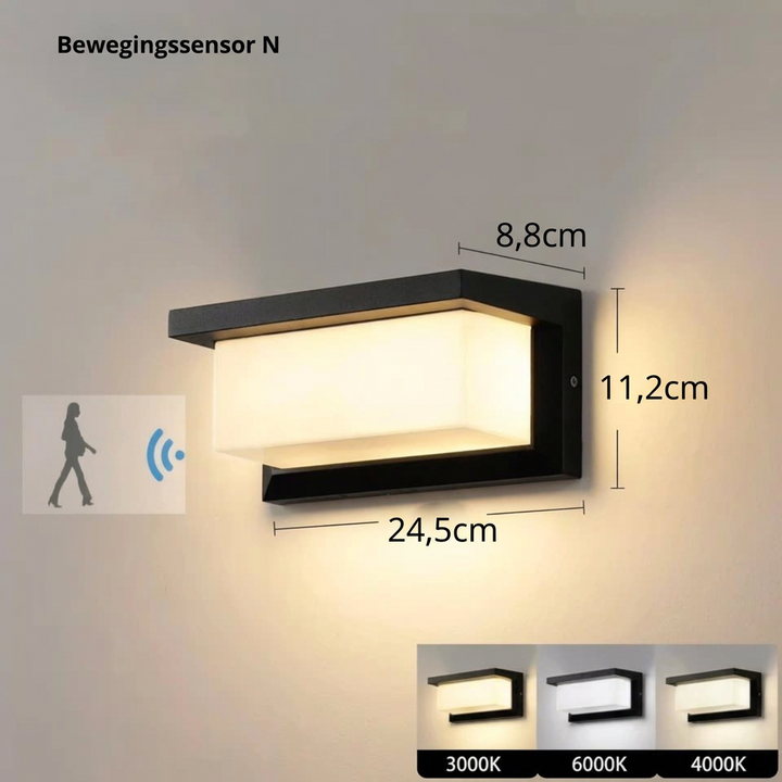 Lampa ścienna | Automatyczny czujnik ruchu | Odporna na warunki atmosferyczne, do wejść i patio