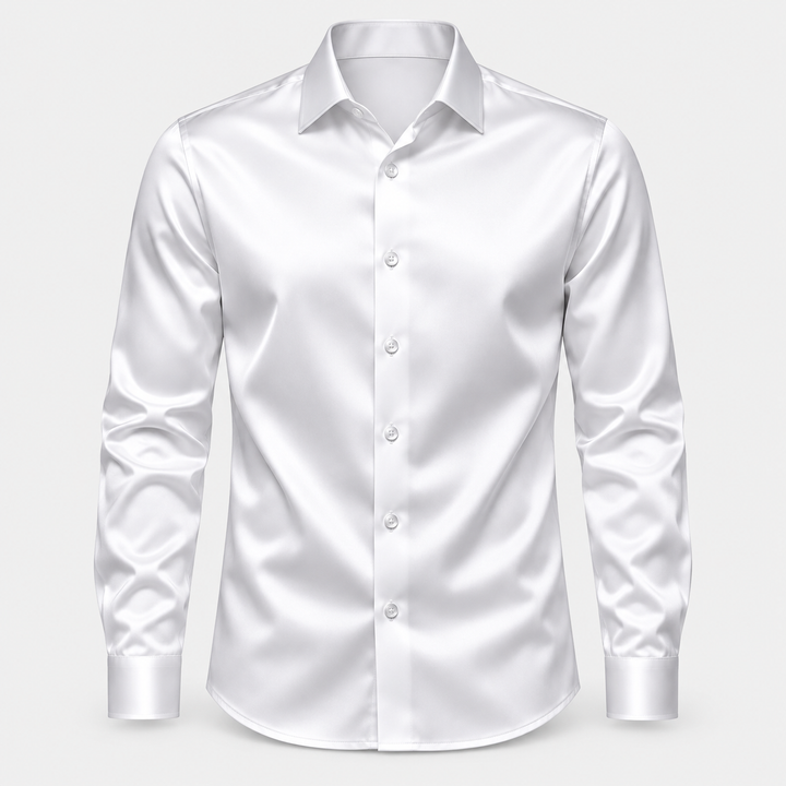 Męska koszula slim fit – efekt satyny ze stretchem