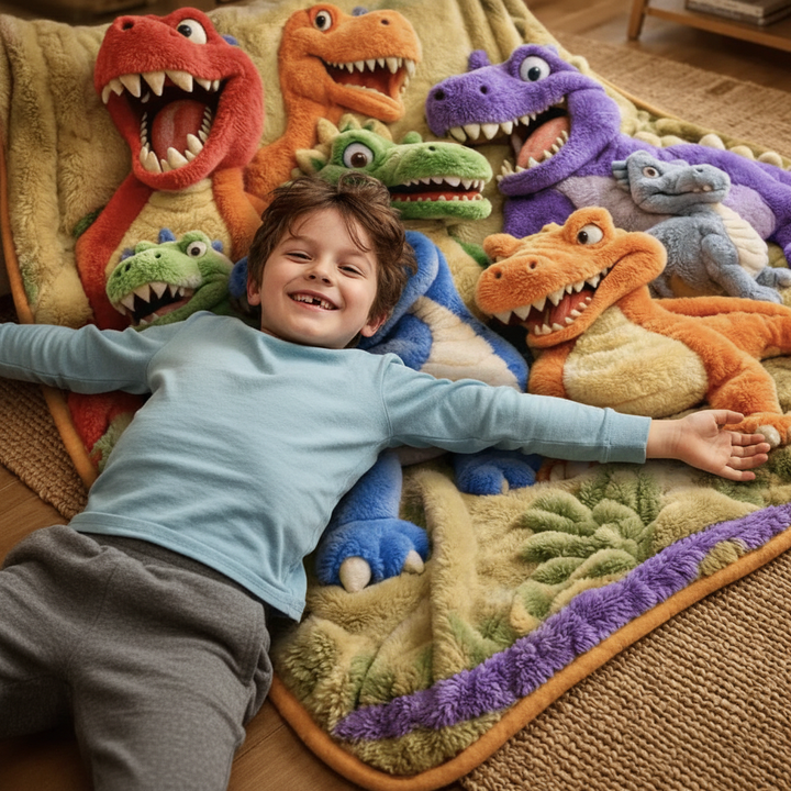 Koc Dino Dream – ultra przytulny i zabawny komfort