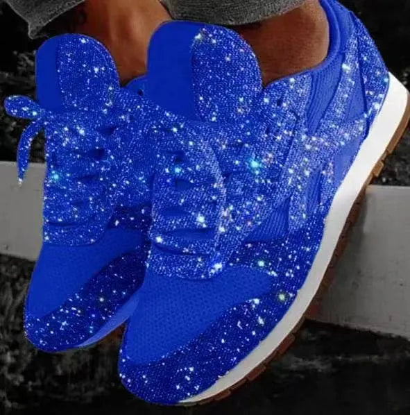 Brokatowe sneakersy damskie ze sportowym komfortem - Leona