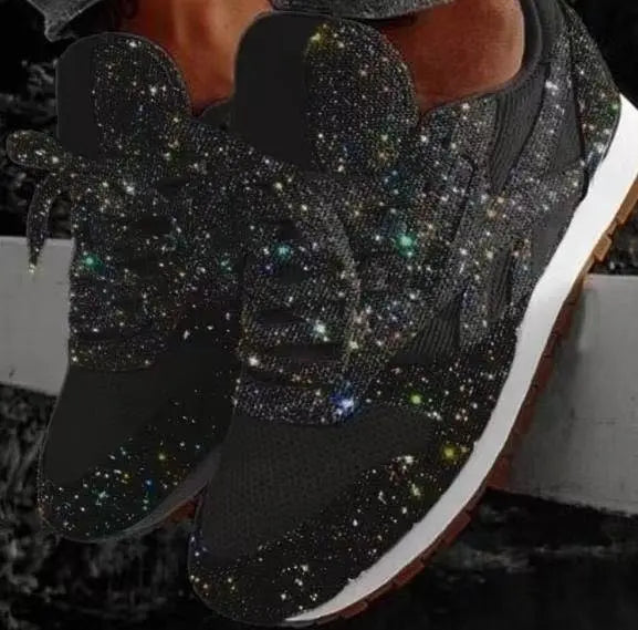 Brokatowe sneakersy damskie ze sportowym komfortem - Leona
