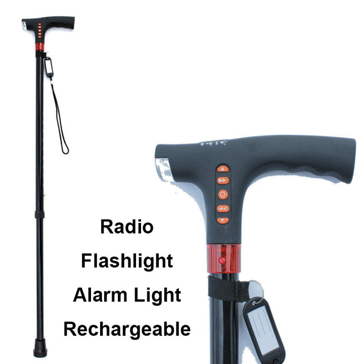 Inteligentna laska do chodzenia | Alarm radiowy awaryjny z lampką LED | Regulowana