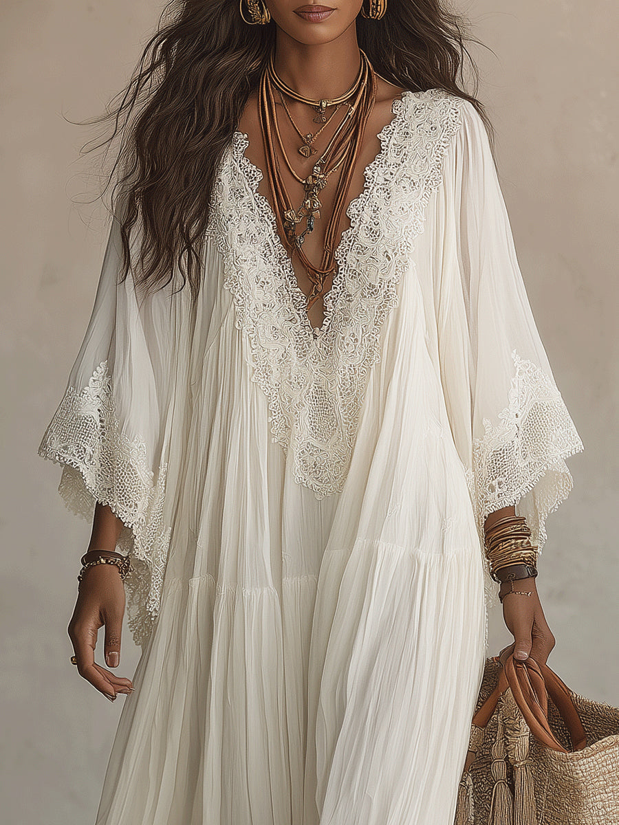 Liora™ | Sukienka w stylu boho z koronką maskująca brzuch
