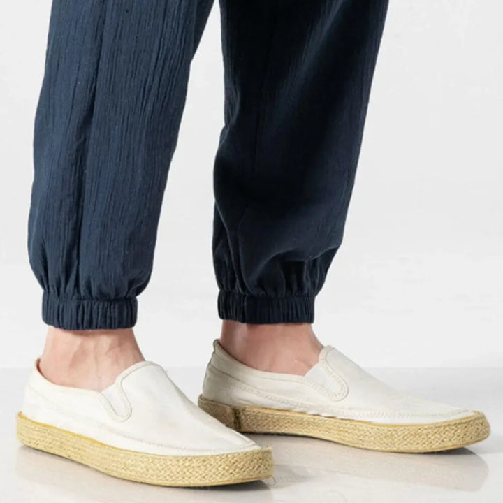 Męskie Spodnie Komfortowe z Bawełny i Lnu – Lekkie Codzienne Noszenie