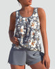 Damski komplet tankini w kwiaty – modelujący fason