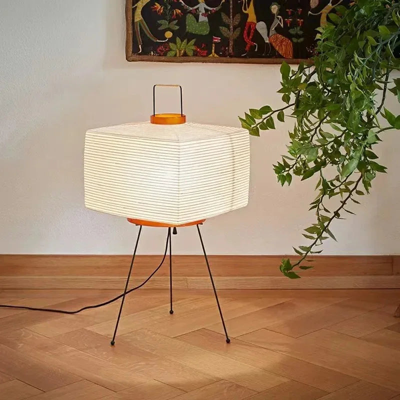Papierowa lampa podłogowa w nowoczesnym stylu