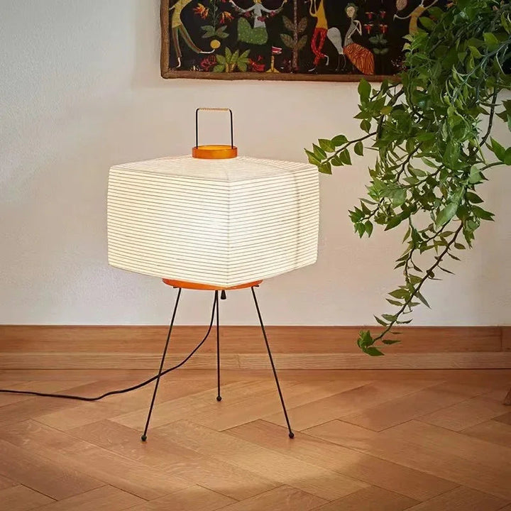 Papierowa lampa podłogowa w nowoczesnym stylu