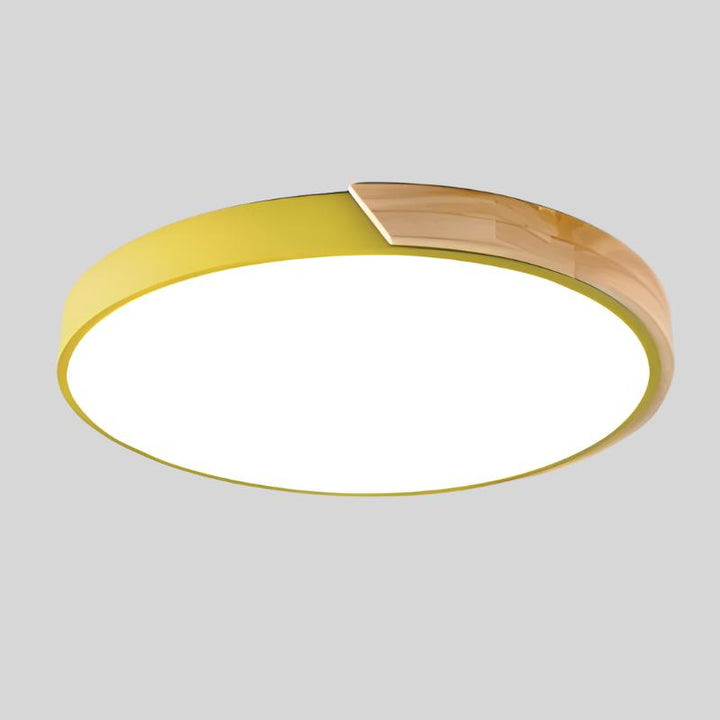 Okrągła lampa sufitowa Nordic Macaron z drewna