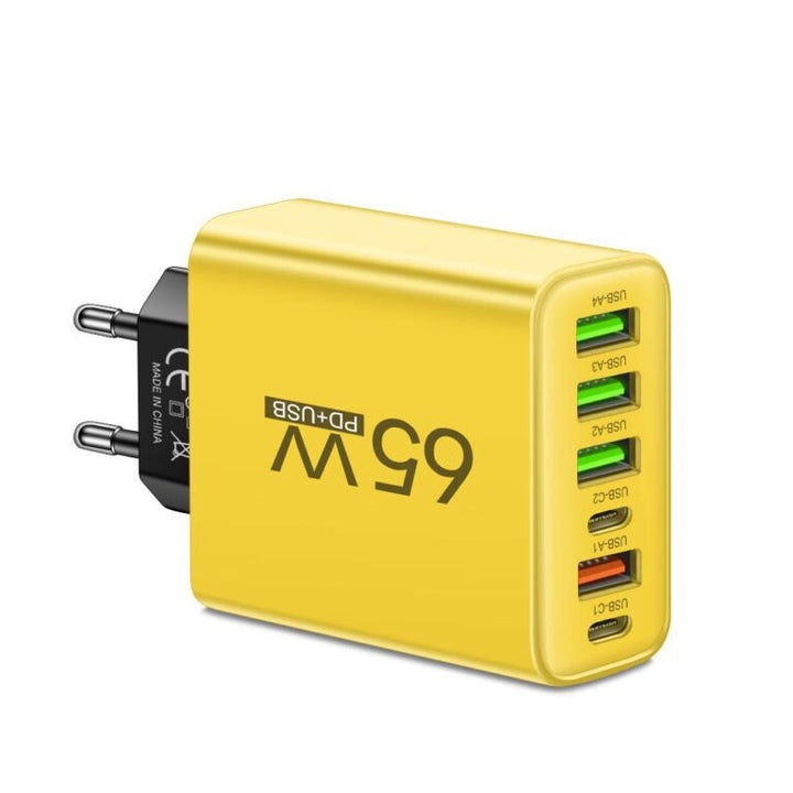 PowerMax 65W 6-w-1 szybka ładowarka – ładuje do 6 urządzeń jednocześnie – idealna do domu, biura i podróży