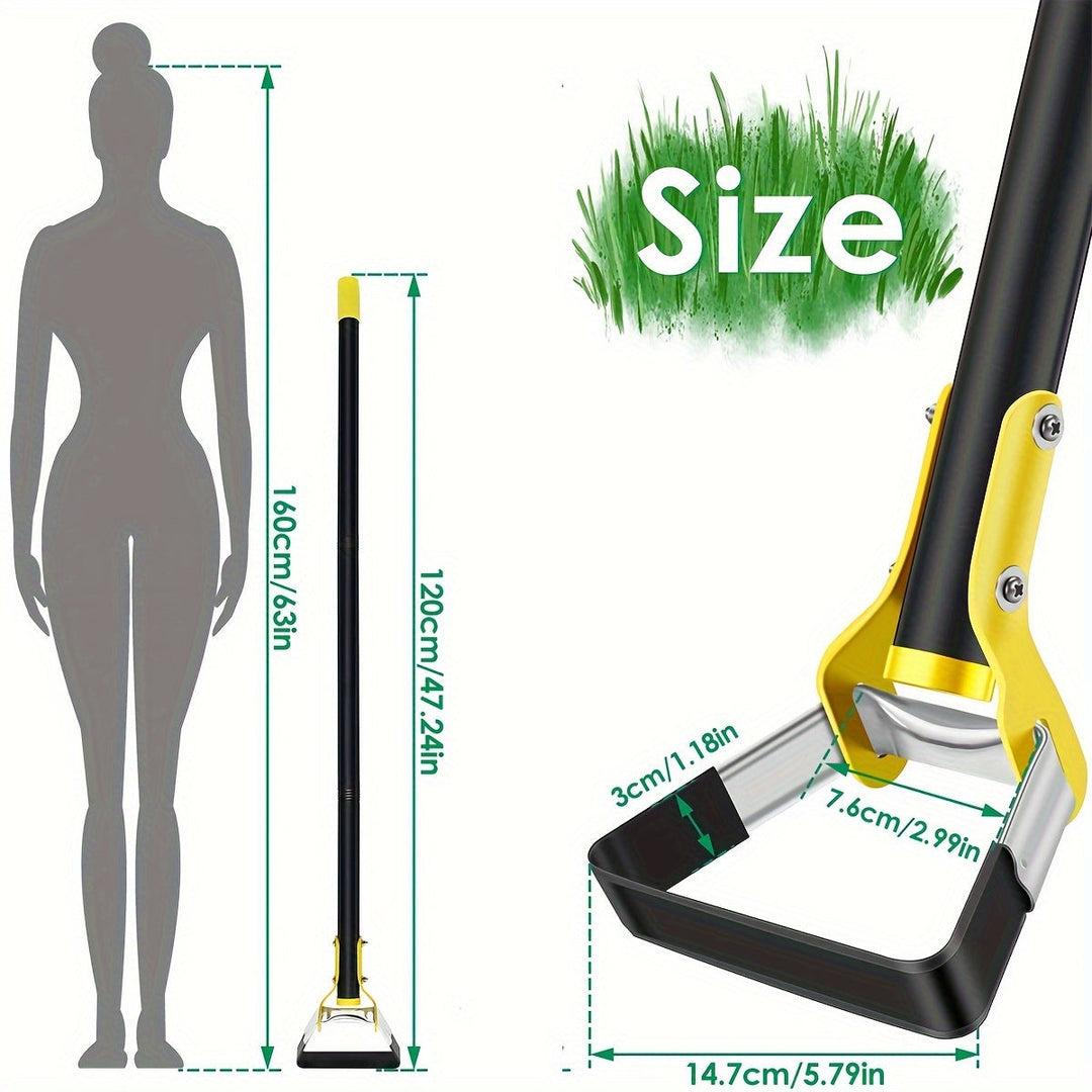 Ergonomiczne narzędzie ogrodowe ze stali nierdzewnej z trójkątną głowicą – do odchwaszczania i spulchniania gleby