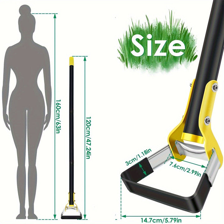 Ergonomiczne narzędzie ogrodowe ze stali nierdzewnej z trójkątną głowicą – do odchwaszczania i spulchniania gleby