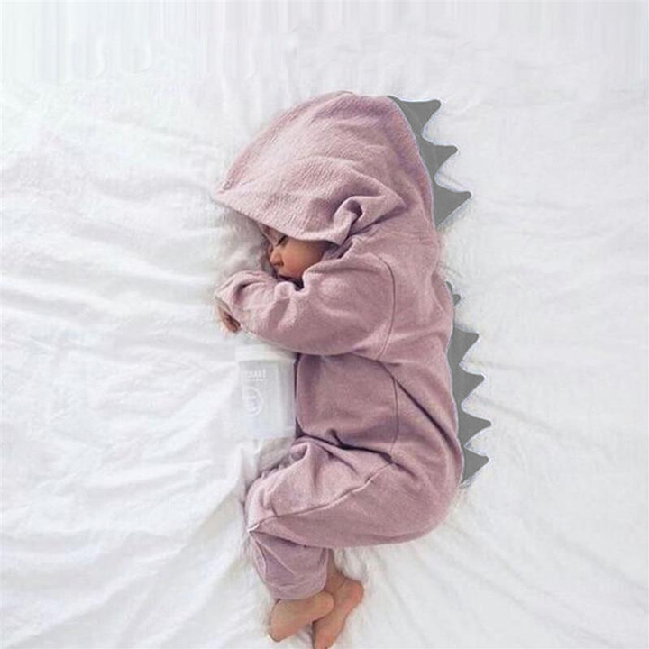 Jesienne body dla dzieci z kapturkiem dinozaura – magiczne body DinoDream
