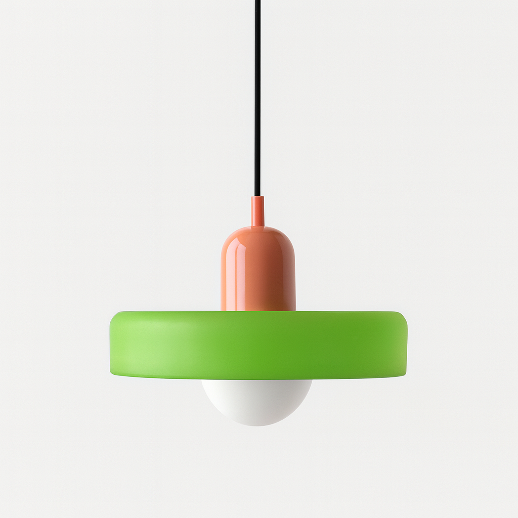 Lampa wisząca w stylu Bauhaus z kolorowego szkła