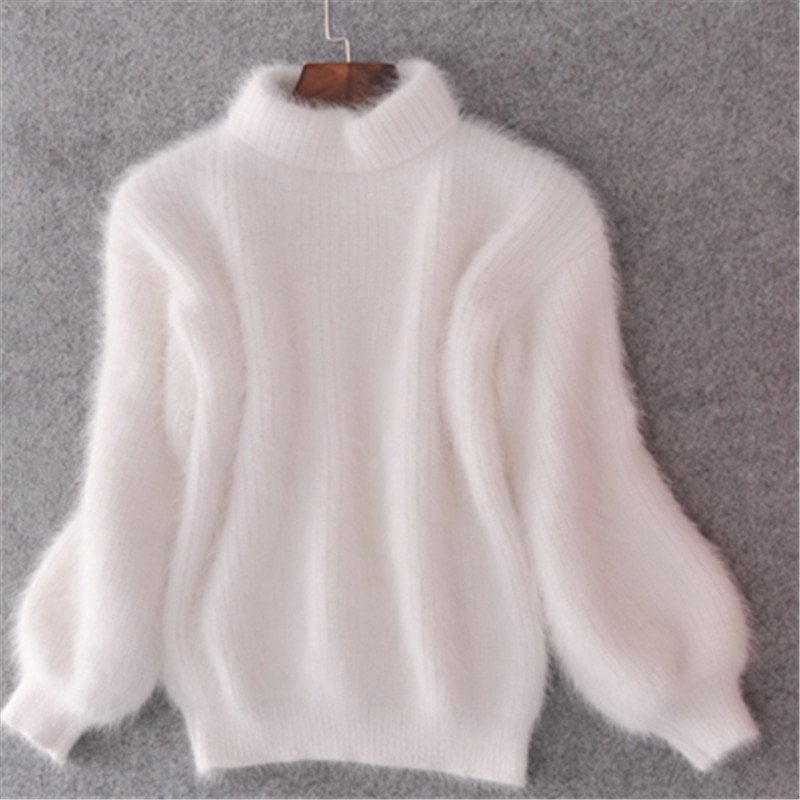 Sweter z golfem z moheru