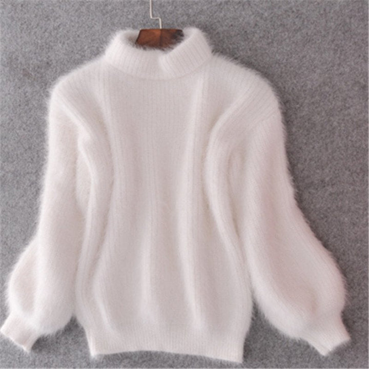 Sweter z golfem z moheru