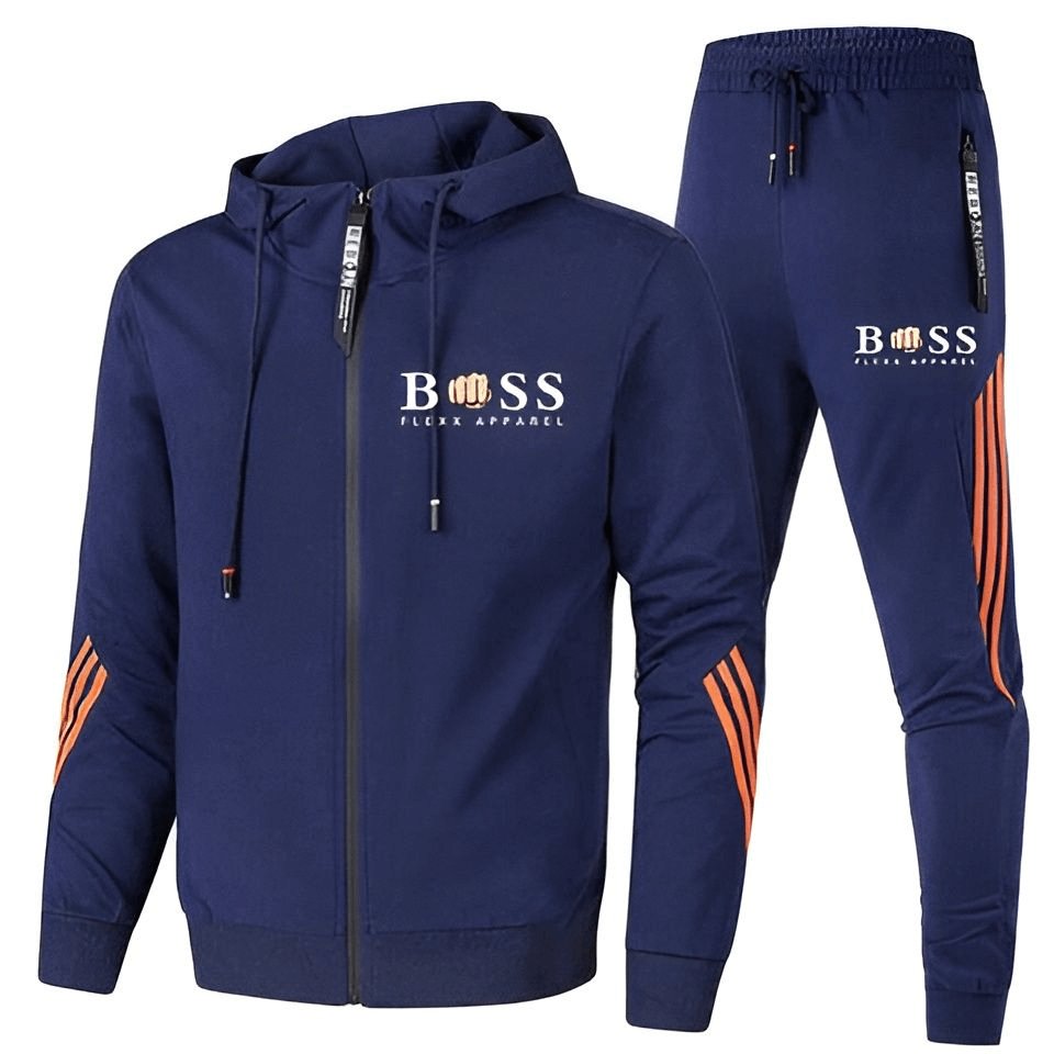 Męski Dres Z Kurtką Zapinaną Na Zamek I Dopasowanymi Spodniami Typu Joggers