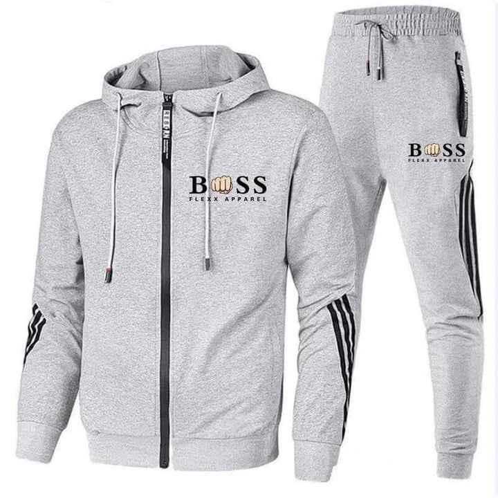 Męski Dres Z Kurtką Zapinaną Na Zamek I Dopasowanymi Spodniami Typu Joggers