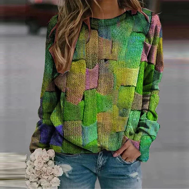 Kolorowy jesienny sweter damski – Ella
