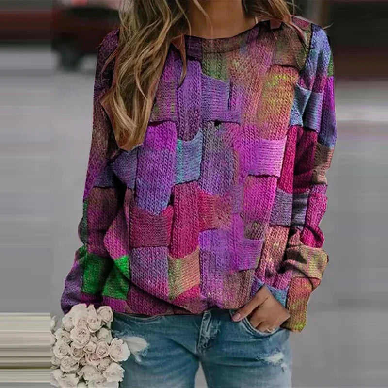 Kolorowy jesienny sweter damski – Ella