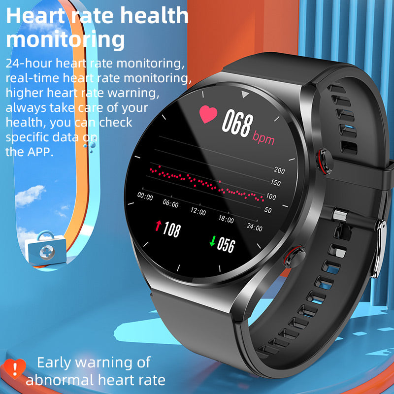 Pomiar poziomu cukru we krwi jednym kliknięciem | Cukier we krwi, ciśnienie krwi, EKG | EKG HRV monitorowanie tętna smart zegarek zdrowia
