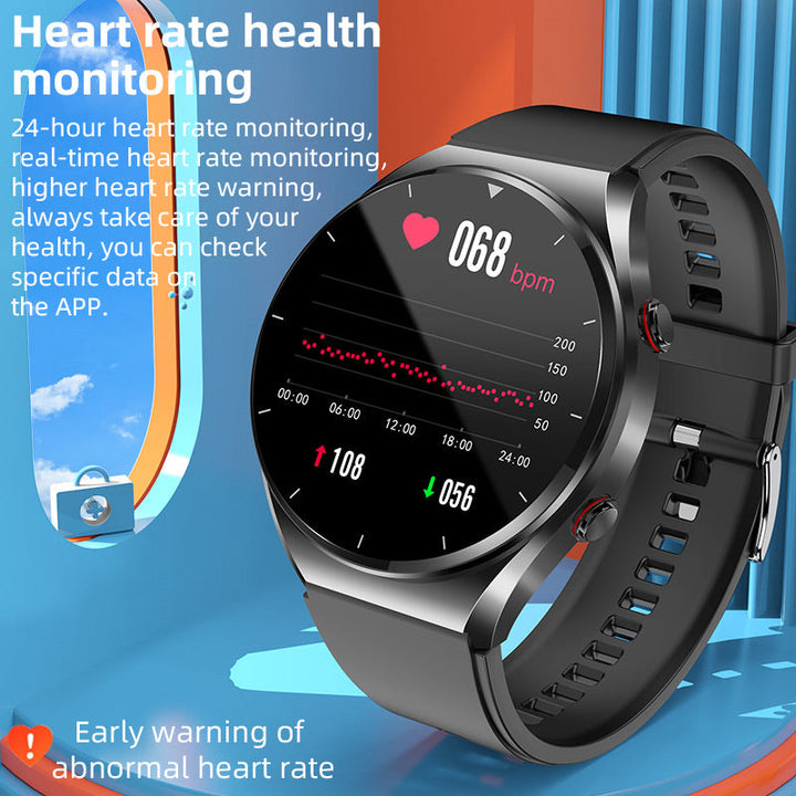 Pomiar poziomu cukru we krwi jednym kliknięciem | Cukier we krwi, ciśnienie krwi, EKG | EKG HRV monitorowanie tętna smart zegarek zdrowia