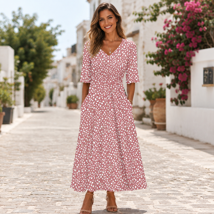 Tess™ | Elegancka Sukienka Midi Maskująca Brzuszek