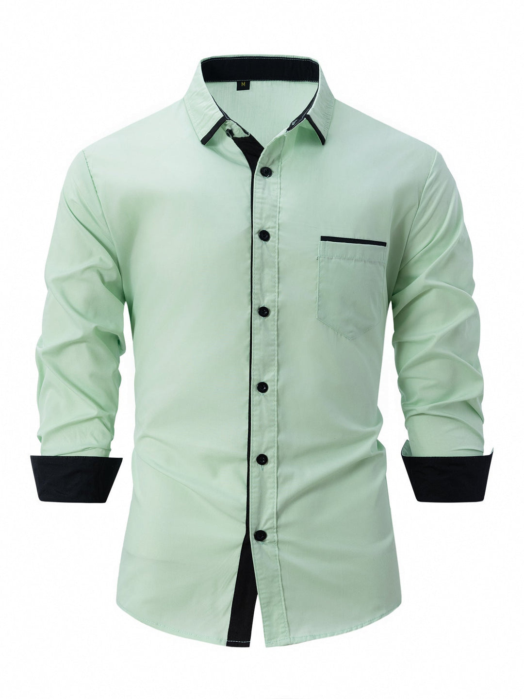 Męska Koszula Biznesowa na Wiosnę i Jesień, Slim Fit, w Paski, Zapinana na Guziki, z Długim Rękawem, Non-Iron