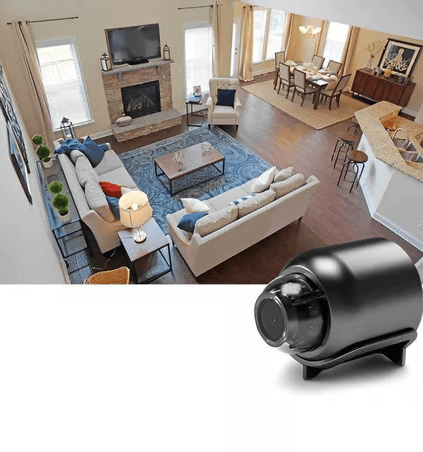 Mini kamera bezpieczeństwa WiFi 1080P HD – nagrywa obraz i dźwięk.