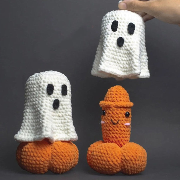 Ręcznie Robione Szydełkowe Ozdoby Halloween Dynia Duch — zdjęcie 1