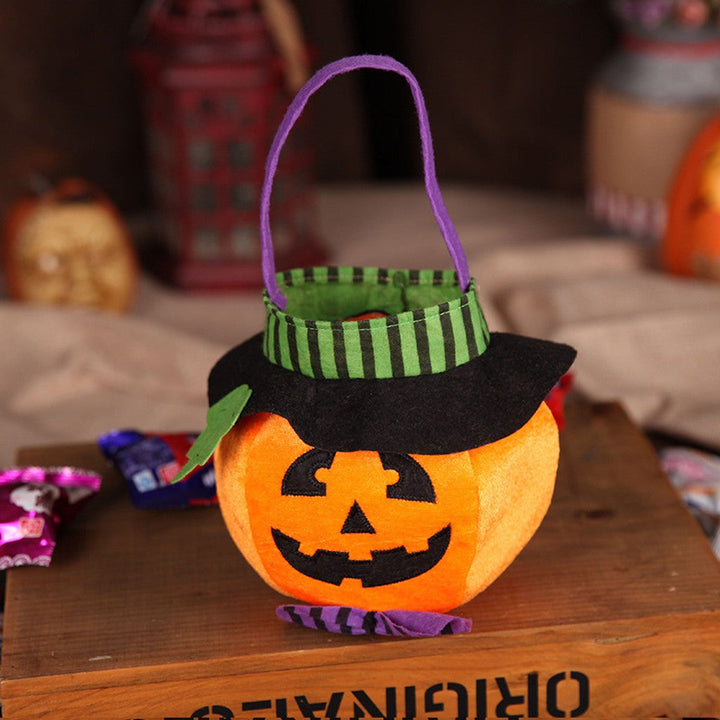 Urocza Halloweenowa Torba na Cukierki Wzór Dyni Przenośna Torebka Rekwizyt Cosplay Koszyk Prezentowy dla Dzieci — zdjęcie 3