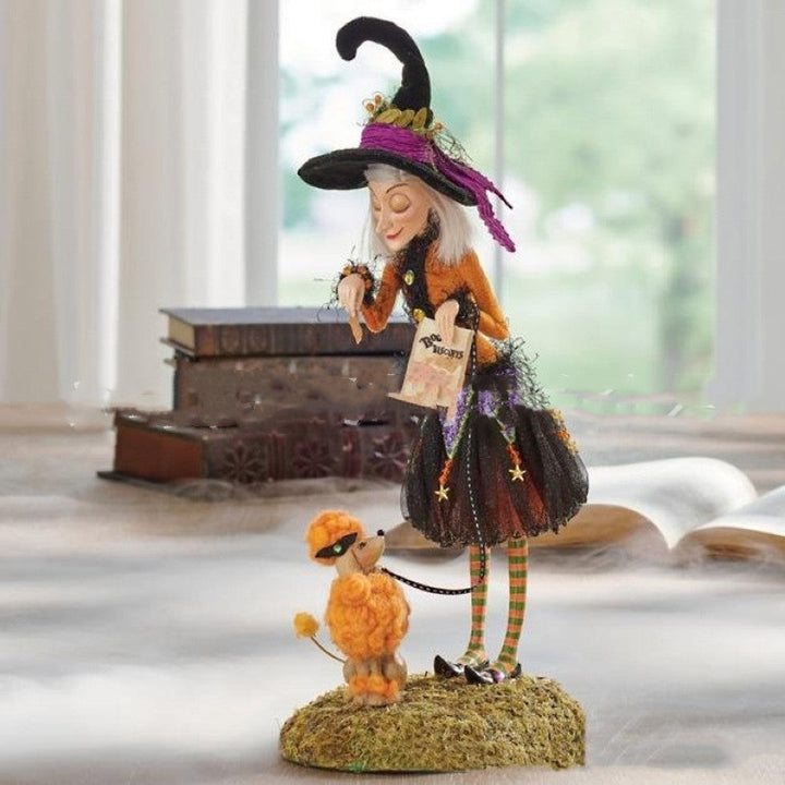 Bewitching Figure Halloween Czarownica Lalka Żywiczna Dekoracja Rzemieślnicza — zdjęcie 3