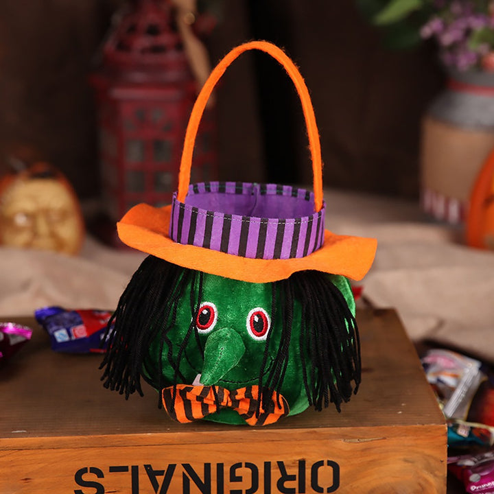 Urocza Halloweenowa Torba na Cukierki Wzór Dyni Przenośna Torebka Rekwizyt Cosplay Koszyk Prezentowy dla Dzieci — zdjęcie 5